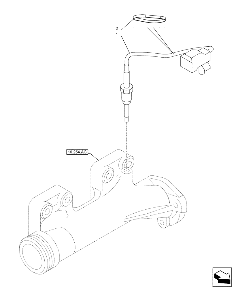 Схема запчастей Case AQ-6UZ1XASS01 - (55.014.AN) - EXHAUST MANIFOLD, SENSOR (55) - ELECTRICAL SYSTEMS