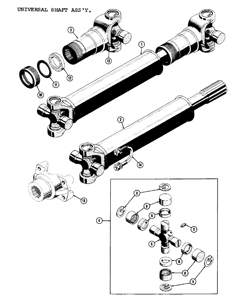 Схема запчастей Case 1000C - (096) - UNIVERSAL SHAFT ASSEMBLY, USED FROM SERIAL NUMBER 7101201 (03) - TRANSMISSION