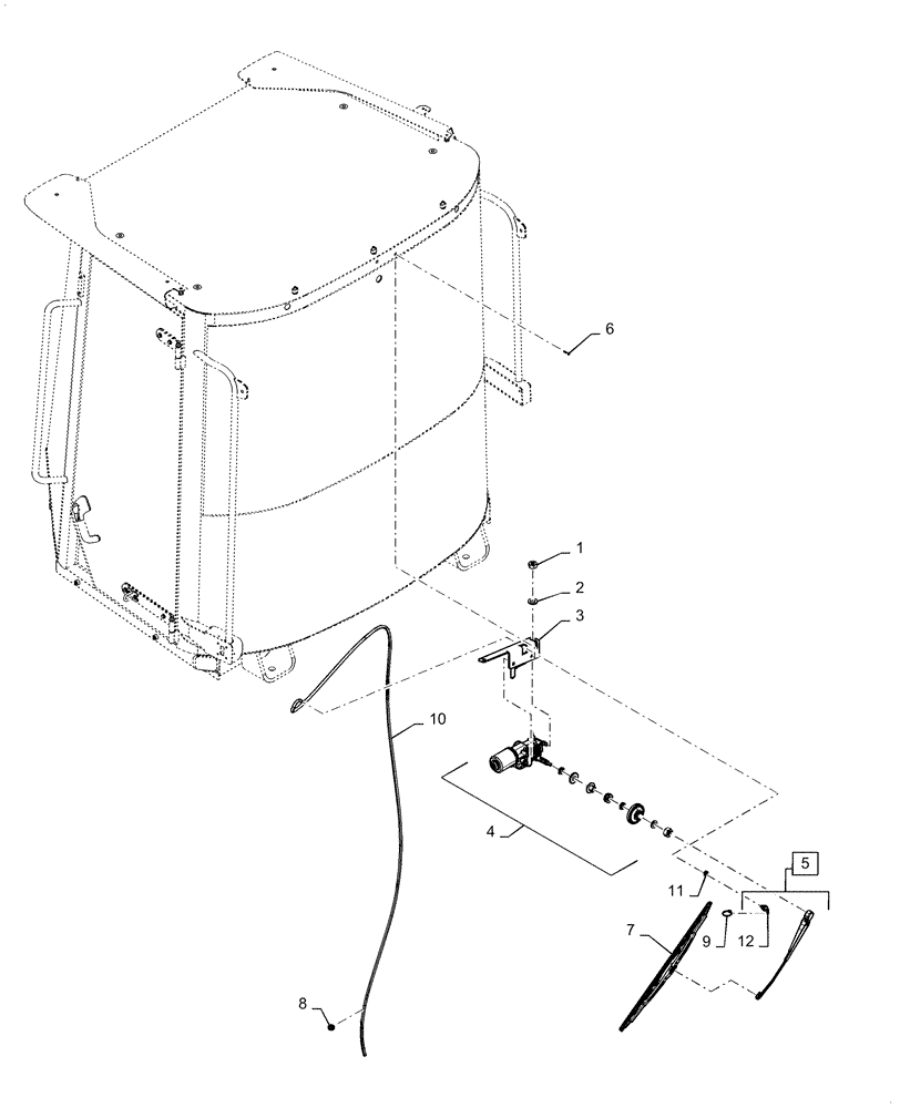 Схема запчастей Case 621F - (55.518.AI) - REAR WIPER INSTALLATION (55) - ELECTRICAL SYSTEMS