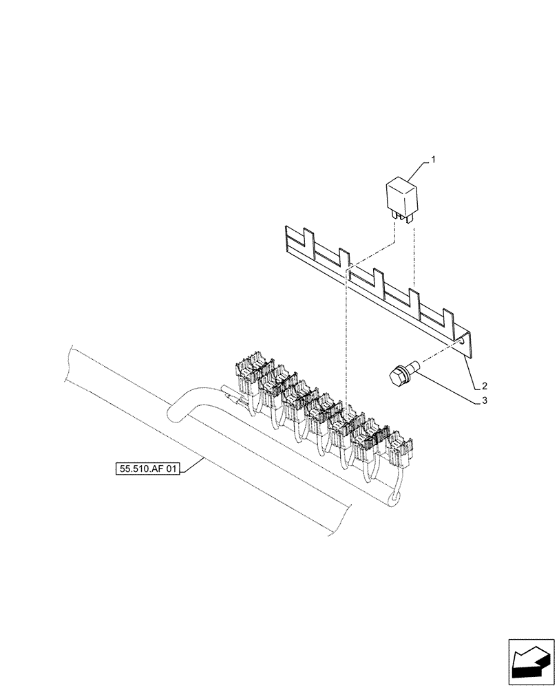 Схема запчастей Case CX490D RTC - (55.100.DO[01]) - RELAY, FUSE BOX (55) - ELECTRICAL SYSTEMS