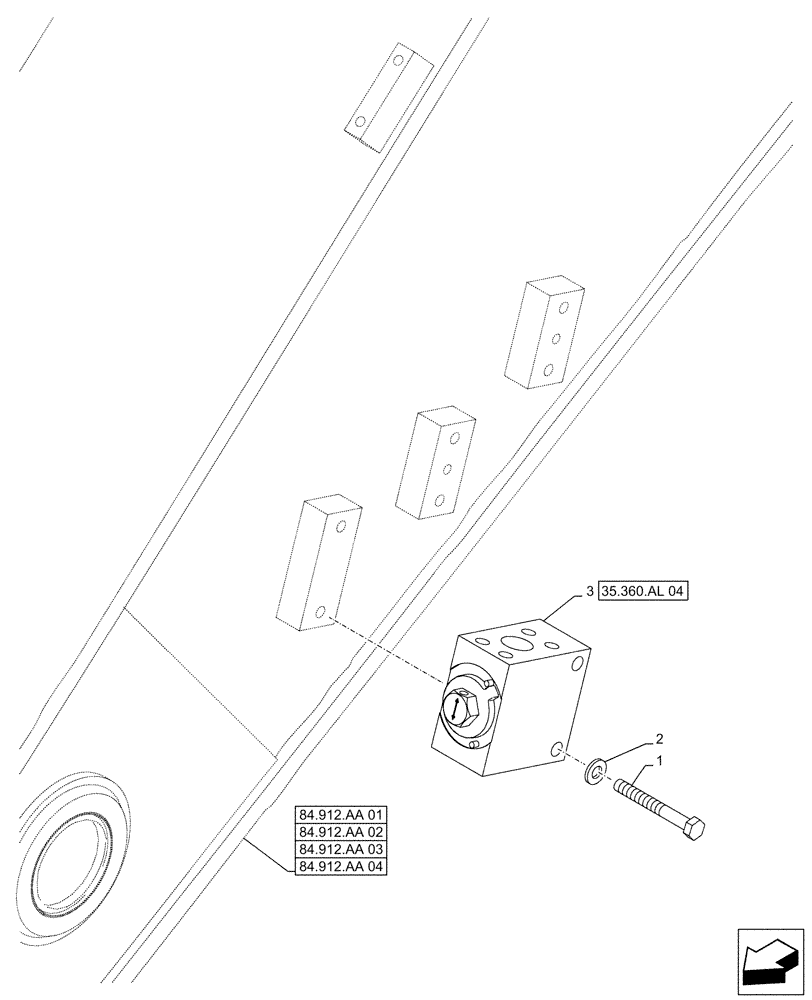 Схема запчастей Case CX490D RTC - (35.360.AL[03]) - VAR - 461561, 461865, 461868, 461869, 461871 - ARM, STOP, VALVE, HAMMER CIRCUIT, SHEARS, HIGH FLOW (35) - HYDRAULIC SYSTEMS