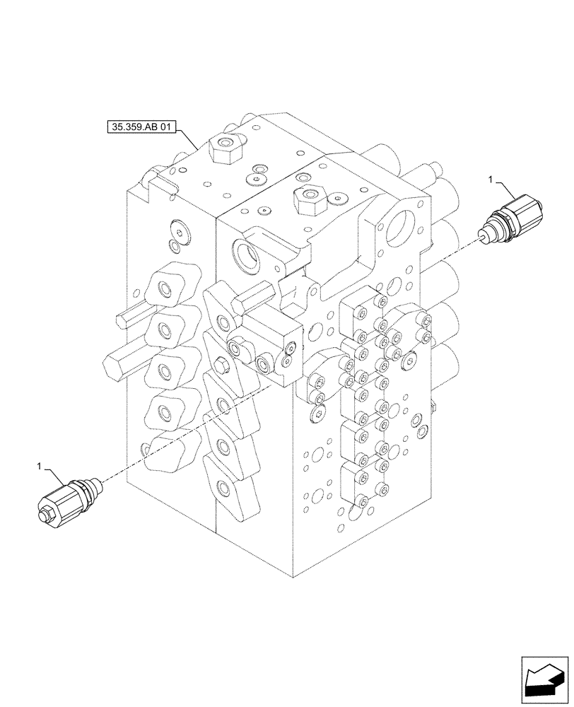 Схема запчастей Case CX500D LC - (35.359.AY[02]) - VAR - 461868, 461871 - RELIEF VALVE, HAMMER, SHEARS, HIGH FLOW, W/ ELECTRICAL PROPORTIONAL CONTROL (35) - HYDRAULIC SYSTEMS