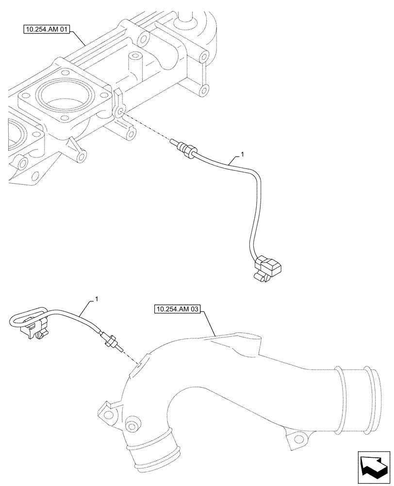 Схема запчастей Case AQ-6UZ1XASS01 - (55.014.AF) - INLET MANIFOLD, SENSOR (55) - ELECTRICAL SYSTEMS