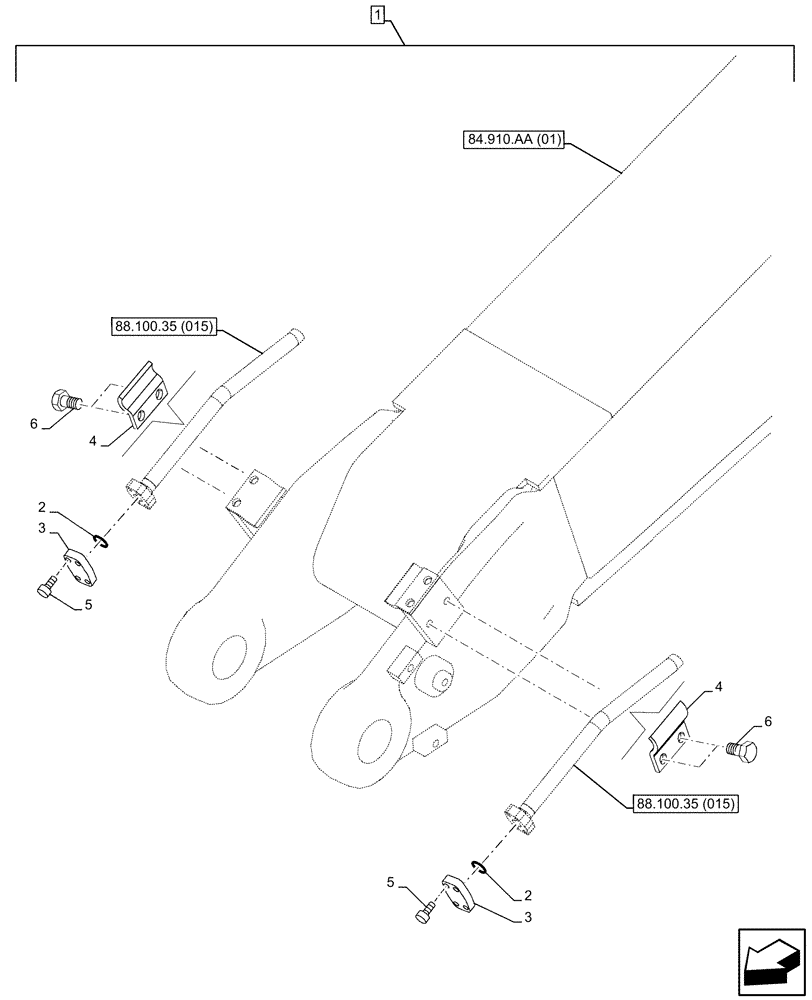 Схема запчастей Case CX350D LC - (88.100.35[026]) - DIA KIT, HAMMER CIRCUIT, W/ HYDRAULIC CONTROL, BOOM, LINE, PLUG (88) - ACCESSORIES