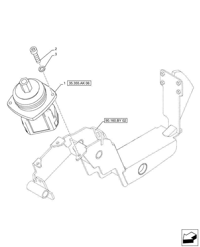 Схема запчастей Case CX490D RTC - (35.355.AK[05]) - STD + VAR - 461561, 461863, 461865, 461868, 461869, 461871 - JOYSTICK VALVE, REMOTE CONTROL (35) - HYDRAULIC SYSTEMS