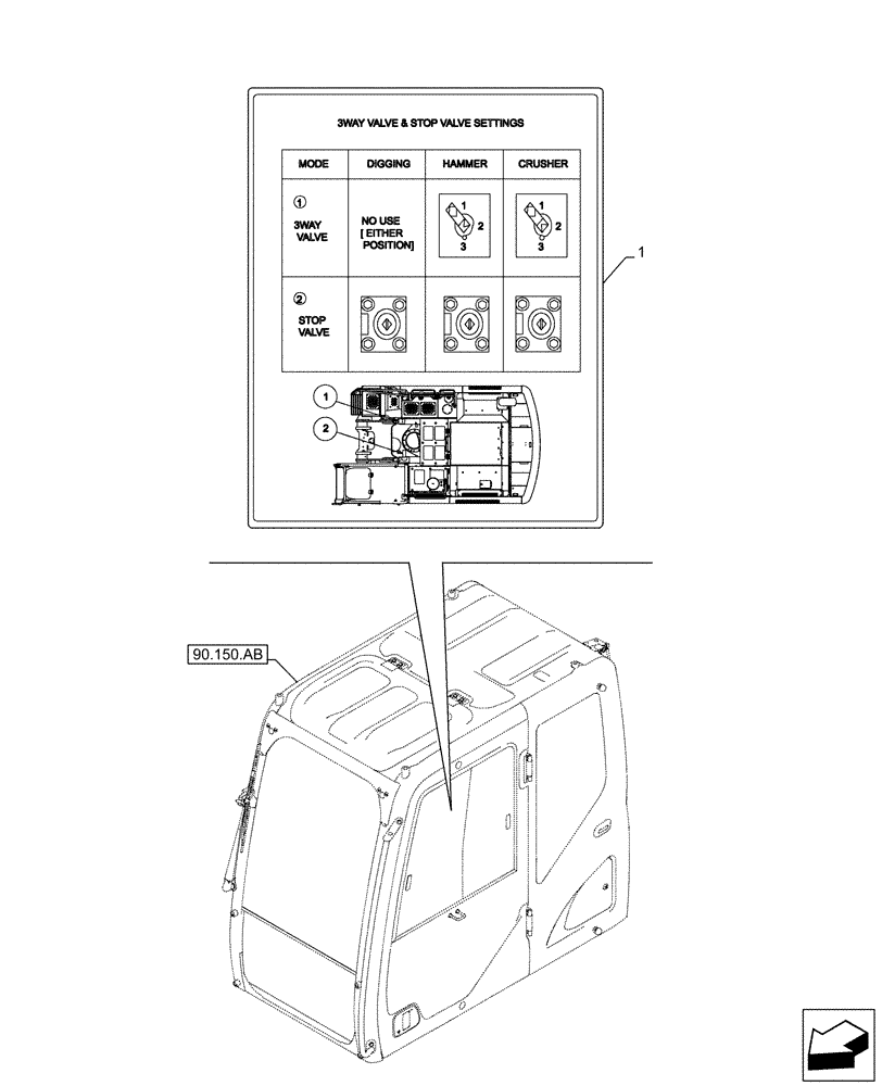 Схема запчастей Case CX490D LC - (90.108.AA[08]) - VAR - 461868 - DECAL, HAMMER CIRCUIT, HIGH FLOW, W/ ELECTRICAL PROPORTIONAL CONTROL (90) - PLATFORM, CAB, BODYWORK AND DECALS