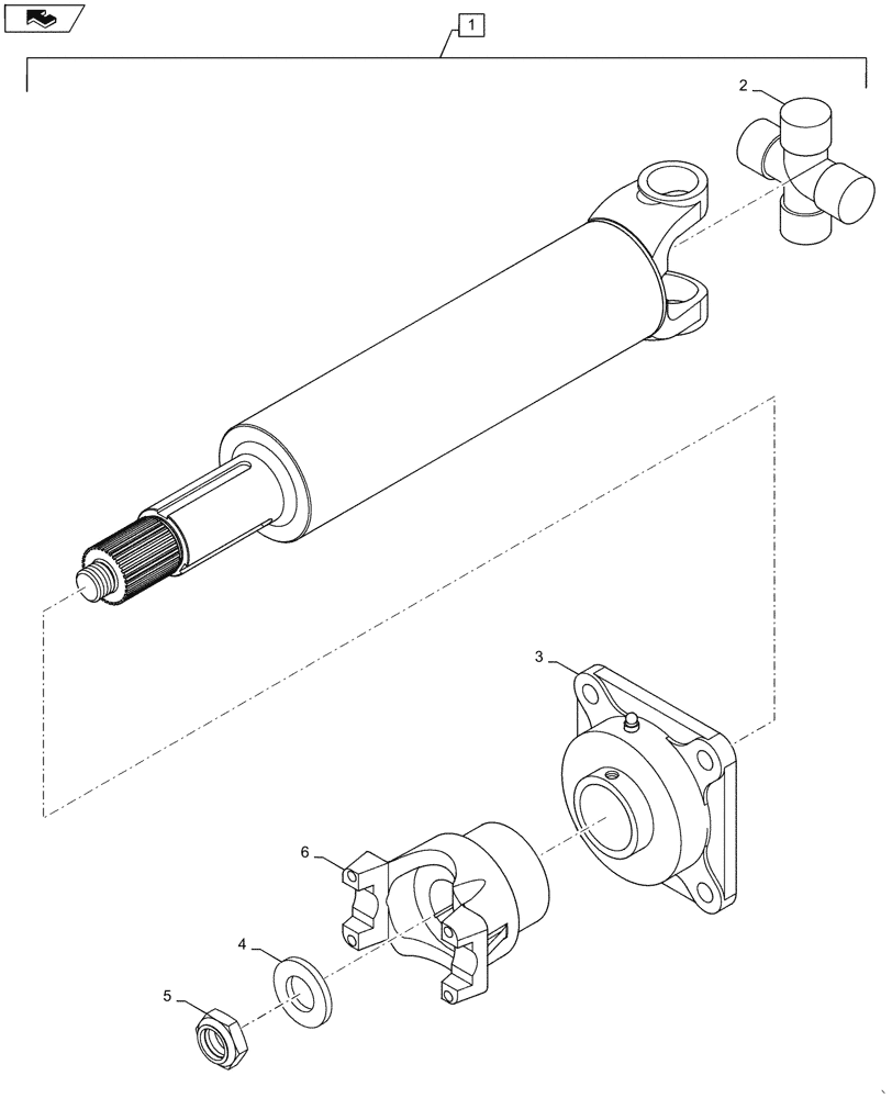 Схема запчастей Case 521F - (23.314.AH[02]) - DRIVE SHAFT, FRONT (23) - FOUR WHEEL DRIVE SYSTEM