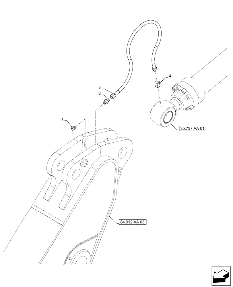 Схема запчастей Case CX500D RTC - (71.460.AF[03]) - VAR - 461548 - ARM, LUBRICATION LINE (L=2.53M) (71) - LUBRICATION SYSTEM