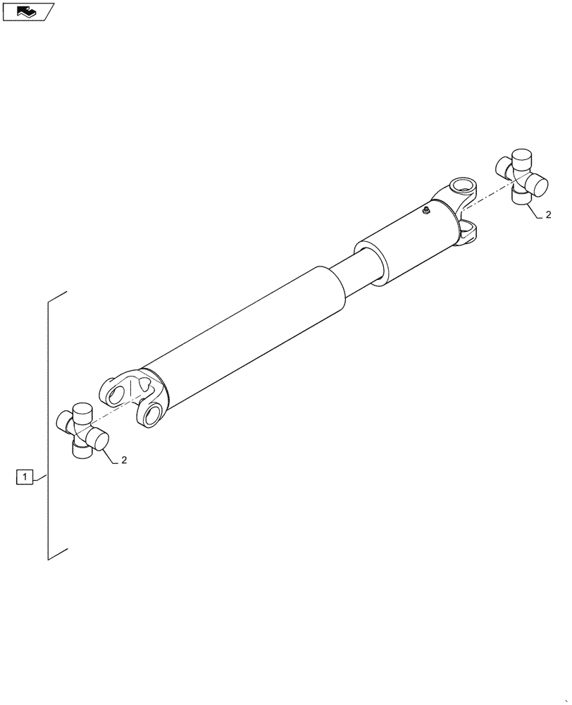 Схема запчастей Case 521F - (23.314.AH[01]) - DRIVE SHAFT, CENTER (23) - FOUR WHEEL DRIVE SYSTEM