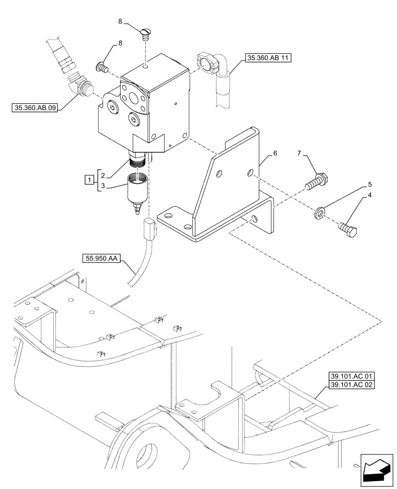 Схема запчастей Case CX500D LC - (35.360.AE) - VAR - 461869 - SELECTOR VALVE, HAMMER CIRCUIT, HIGH FLOW, SHEARS, W/ ELECTRICAL PROPORTIONAL CONTROL (35) - HYDRAULIC SYSTEMS