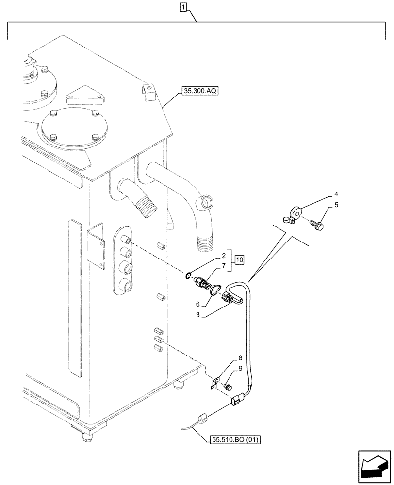 Схема запчастей Case CX350D LC - (88.100.35[024]) - DIA KIT, HAMMER CIRCUIT, W/ HYDRAULIC CONTROL, PRESSURE SWITCH (88) - ACCESSORIES