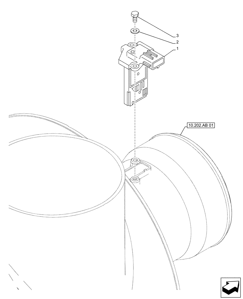 Схема запчастей Case AQ-6UZ1XASS01 - (55.988.AA) - AIR CLEANER, SENSOR (55) - ELECTRICAL SYSTEMS