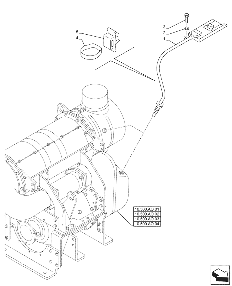 Схема запчастей Case AQ-6UZ1XASS01 - (55.988.AG) - SELECTIVE CATALYTIC, REDUCTION, NOX SENSOR (55) - ELECTRICAL SYSTEMS