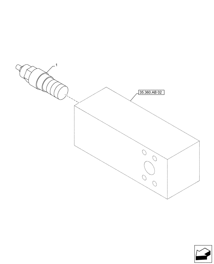 Схема запчастей Case CX500D RTC - (35.359.AY[01]) - VAR - 461561, 461865, 461868 - RELIEF VALVE, HAMMER CIRCUIT, HIGH FLOW (35) - HYDRAULIC SYSTEMS