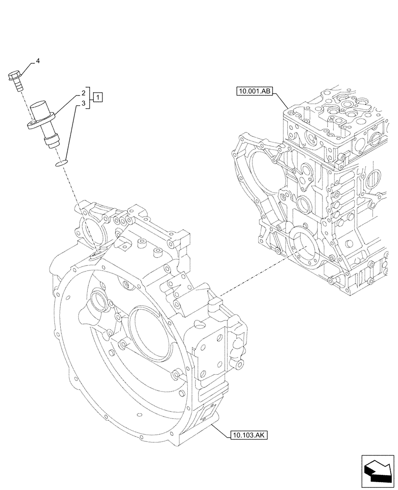 Схема запчастей Case AQ-6UZ1XASS01 - (55.015.AC) - ENGINE, SPEED SENSOR (55) - ELECTRICAL SYSTEMS