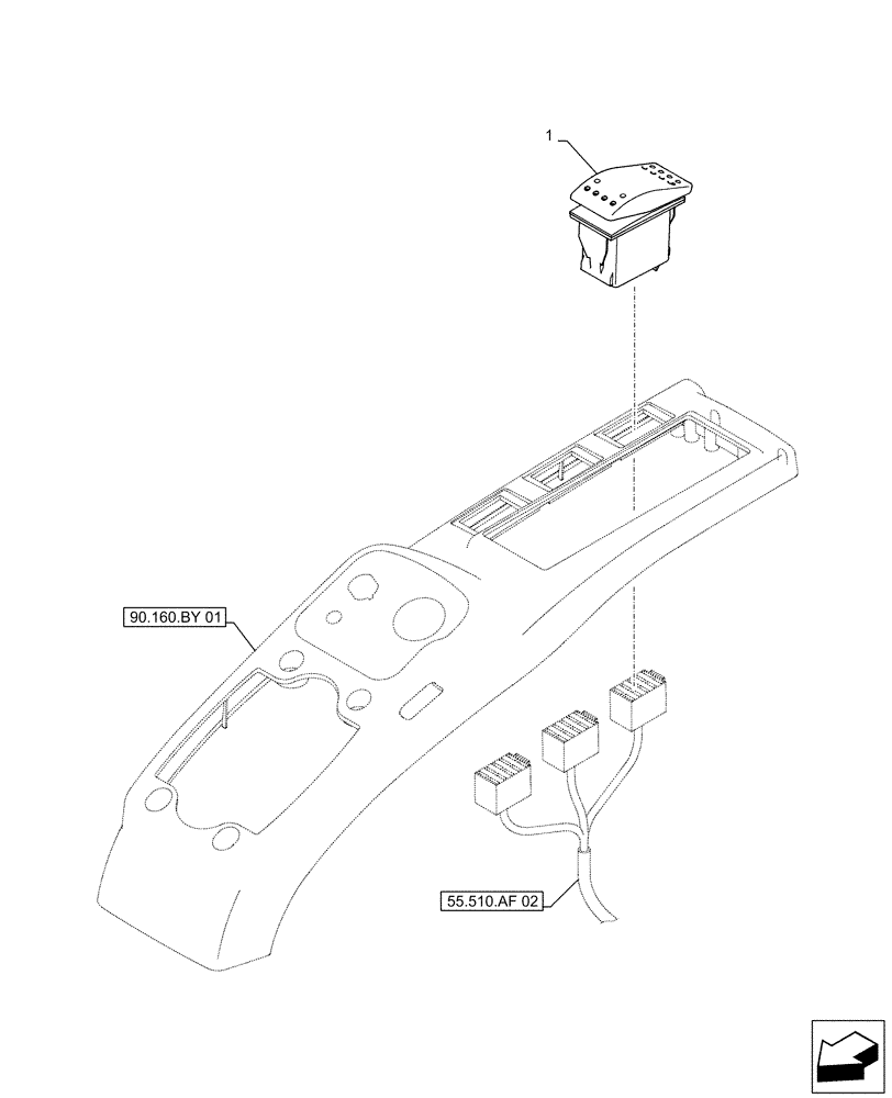 Схема запчастей Case CX500D LC - (55.524.AB) - VAR - 481064 - PRESSURE SWITCH, BOOM, SAFETY VALVE (55) - ELECTRICAL SYSTEMS