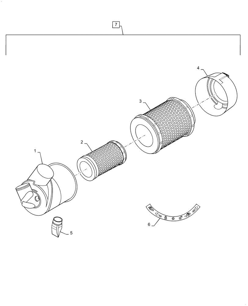 Схема запчастей Case 521F - (10.202.AB[02]) - AIR CLEANER ASSEMBLY (10) - ENGINE