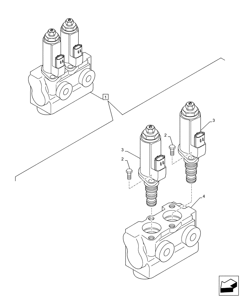 Схема запчастей Case CX500D LC - (35.360.AG[02]) - VAR - 461863 - SOLENOID VALVE, CLAMSHELL BUCKET, ROTATION, W/ ELECTRICAL PROPORTIONAL CONTROL, COMPONENTS (35) - HYDRAULIC SYSTEMS