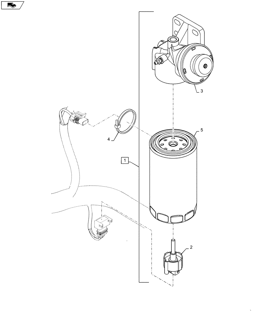 Схема запчастей Case 521F - (10.206.AF[02]) - VAR - X02025X - FUEL FILTER WATER SEPARATOR W/O HEATER (10) - ENGINE