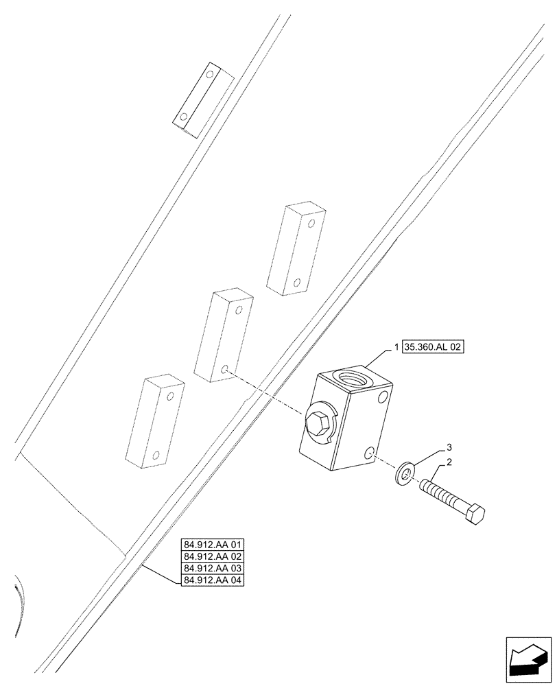 Схема запчастей Case CX500D RTC - (35.360.AL[01]) - VAR - 461863 - ARM, STOP, VALVE, CLAMSHELL BUCKET, ROTATION, W/, ELECTRICAL PROPORTIONAL CONTROL (35) - HYDRAULIC SYSTEMS