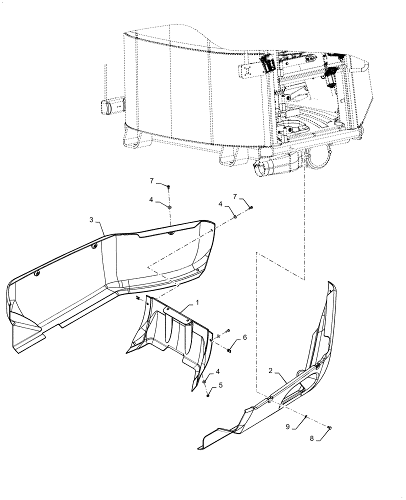 Схема запчастей Case 721F - (90.116.BE[02]) - SKIRT, CAB AND CANOPY (90) - PLATFORM, CAB, BODYWORK AND DECALS