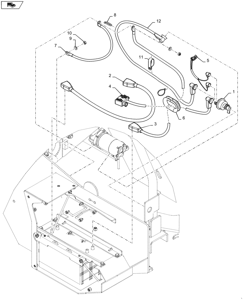 Схема запчастей Case 521F - (55.302.AI[01]) - BATTERY CABLE INSTALLATION (55) - ELECTRICAL SYSTEMS