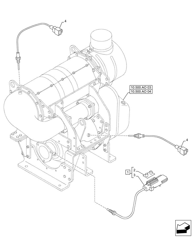 Схема запчастей Case AQ-6UZ1XASS01 - (55.988.AB) - DEF/ADBLUE™, MUFFLER, SENSOR (55) - ELECTRICAL SYSTEMS