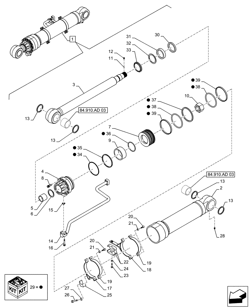 Схема запчастей Case CX490D RTC - (35.736.AA[06]) - VAR - 481064 - LIFT CYLINDER, LEFT, SAFETY VALVE, COMPONENTS (35) - HYDRAULIC SYSTEMS