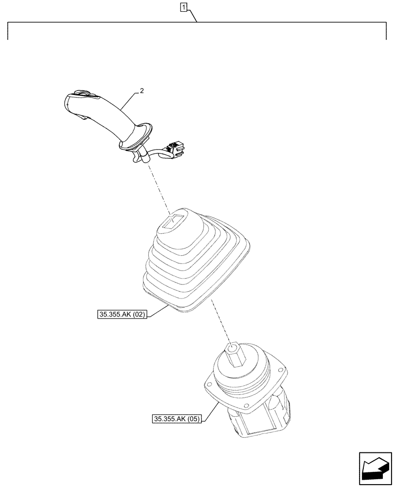 Схема запчастей Case CX160D LC - (88.100.35[102]) - DIA KIT, CLAMSHELL BUCKET, ROTATION, W/ ELECTRICAL PROPORTIONAL CONTROL, JOYSTICK, LH (88) - ACCESSORIES