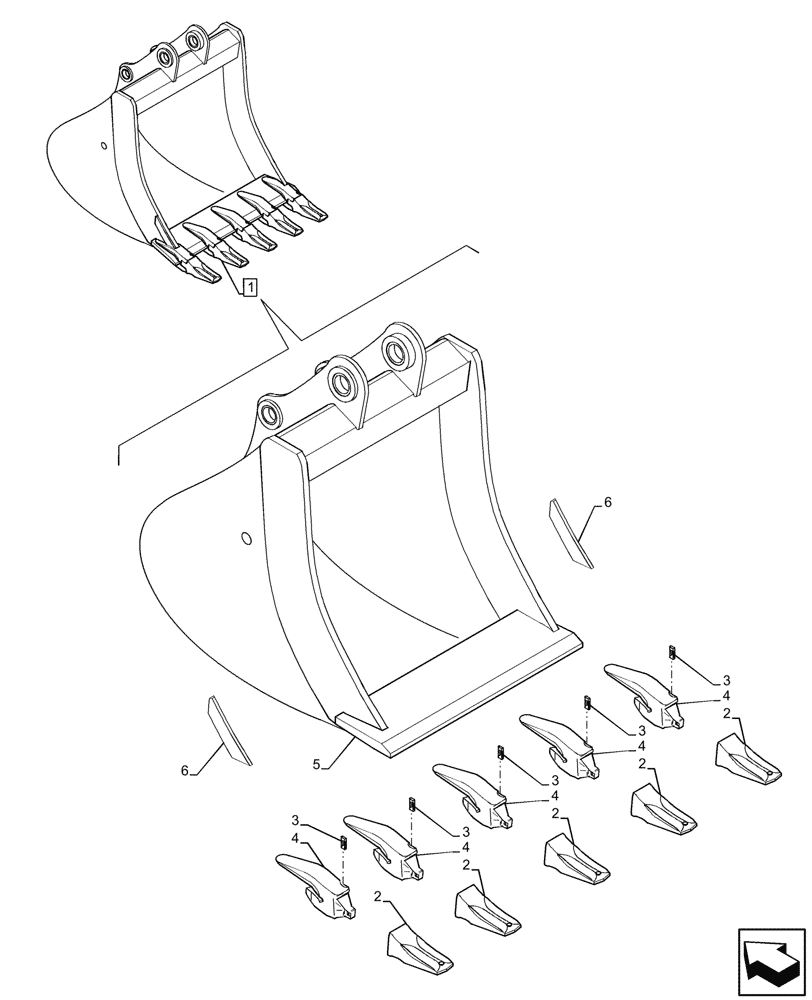 Схема запчастей Case CX75C SR - (84.100.001) - BUCKET (L=1000MM), EU MODELS (84) - BOOMS, DIPPERS & BUCKETS