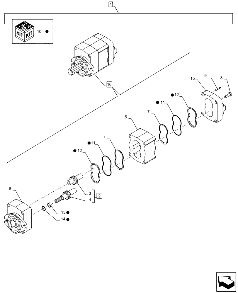 Схема запчастей Case CX210D LC LR - (88.100.35[097]) - DIA KIT, CLAMSHELL BUCKET, ROTATION, W/ HYDRAULIC CONTROL, HYDRAULIC PUMP, GEAR, COMPONENTS (88) - ACCESSORIES