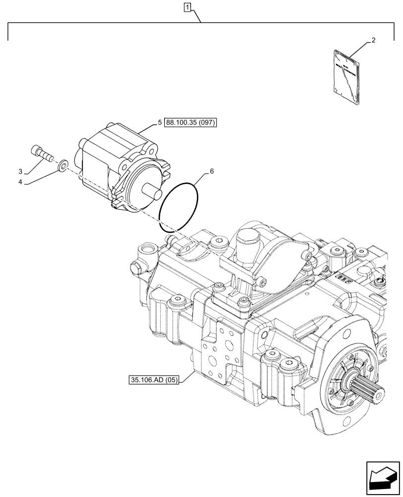 Схема запчастей Case CX130D - (88.100.35[096]) - DIA KIT, CLAMSHELL BUCKET, ROTATION, W/ ELECTRICAL PROPORTIONAL CONTROL, HYDRAULIC PUMP, GEAR (88) - ACCESSORIES