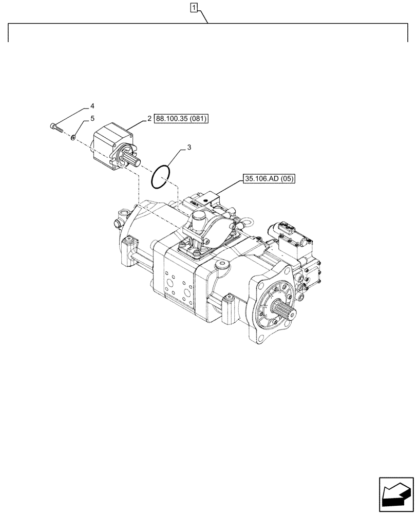 Схема запчастей Case CX210D LC LR - (88.100.35[080]) - DIA KIT, CLAMSHELL BUCKET, ROTATION, W/ ELECTRICAL PROPORTIONAL CONTROL, HYDRAULIC PUMP, GEAR (88) - ACCESSORIES