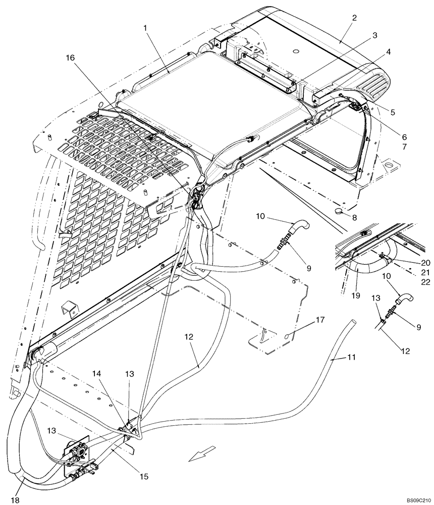 Схема запчастей Case 435 - (09-56[01]) - HEATER SYSTEM (09) - CHASSIS