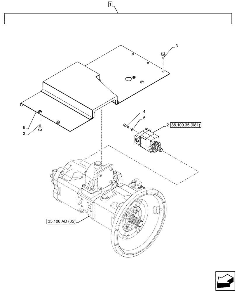 Схема запчастей Case CX350D LC - (88.100.35[080]) - DIA KIT, CLAMSHELL BUCKET, ROTATION, W/ ELECTRICAL PROPORTIONAL CONTROL, HYDRAULIC PUMP, GEAR (88) - ACCESSORIES