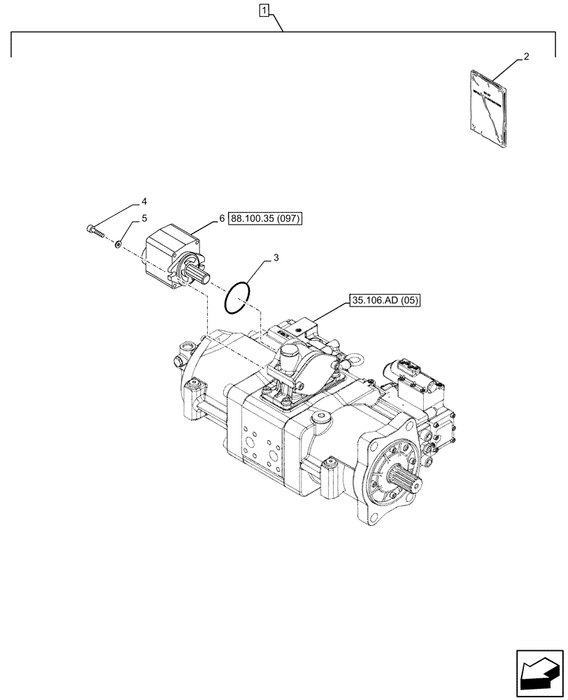 Схема запчастей Case CX210D LC LR - (88.100.35[096]) - DIA KIT, CLAMSHELL BUCKET, ROTATION, W/ HYDRAULIC CONTROL, HYDRAULIC PUMP, GEAR (88) - ACCESSORIES