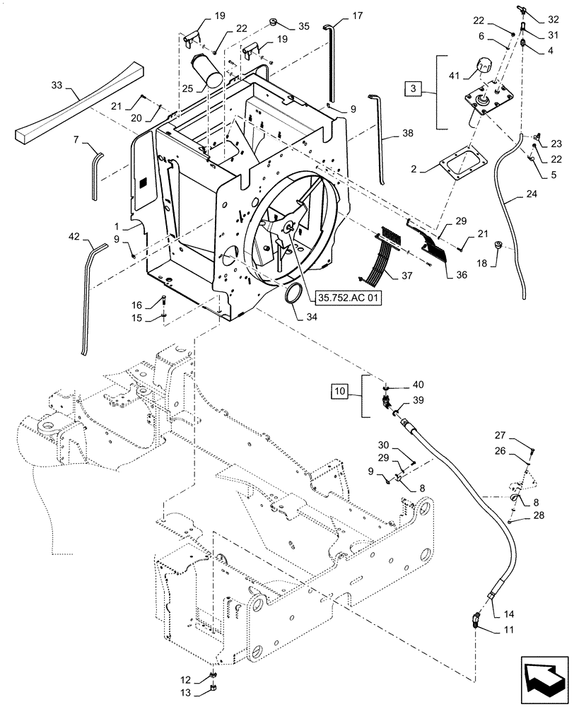 Схема запчастей Case 521F - (35.300.AI[01]) - HYDRAULIC OIL RESERVOIR ASSEMBLY (35) - HYDRAULIC SYSTEMS