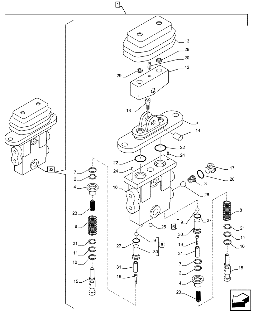 Схема запчастей Case CX210D LC LR - (88.100.35[110]) - DIA KIT, CLAMSHELL BUCKET, ROTATION, W/ HYDRAULIC CONTROL, SOLENOID VALVE, COMPONENTS (88) - ACCESSORIES