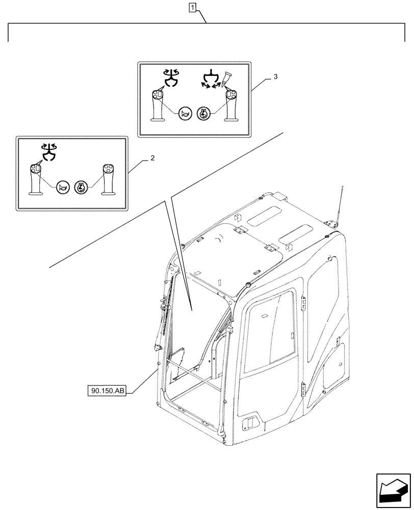 Схема запчастей Case CX130D LC - (88.100.35[101]) - DIA KIT, CLAMSHELL BUCKET, ROTATION, W/ ELECTRICAL PROPORTIONAL CONTROL, DECAL, CONTROLS (88) - ACCESSORIES