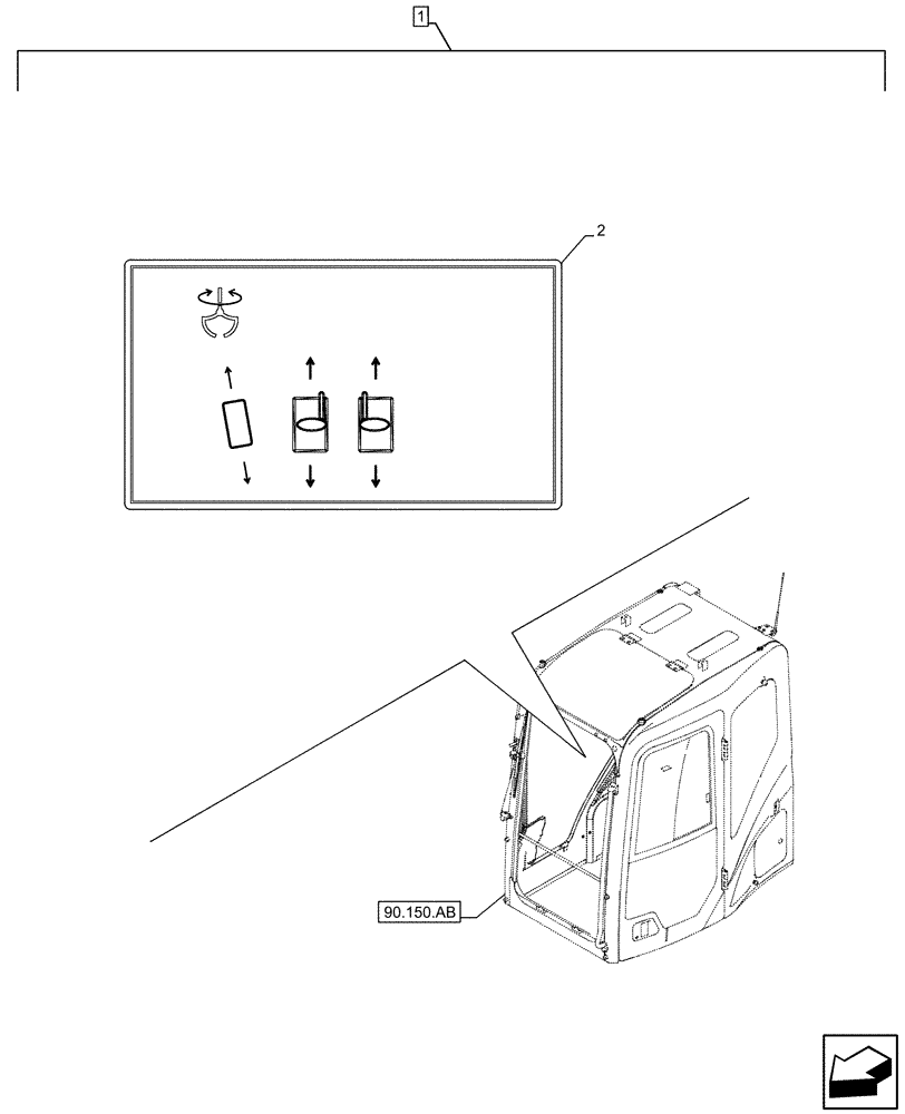 Схема запчастей Case CX210D LC LR - (88.100.35[101]) - DIA KIT, CLAMSHELL BUCKET, ROTATION, W/ HYDRAULIC CONTROL, DECAL, CONTROLS (88) - ACCESSORIES