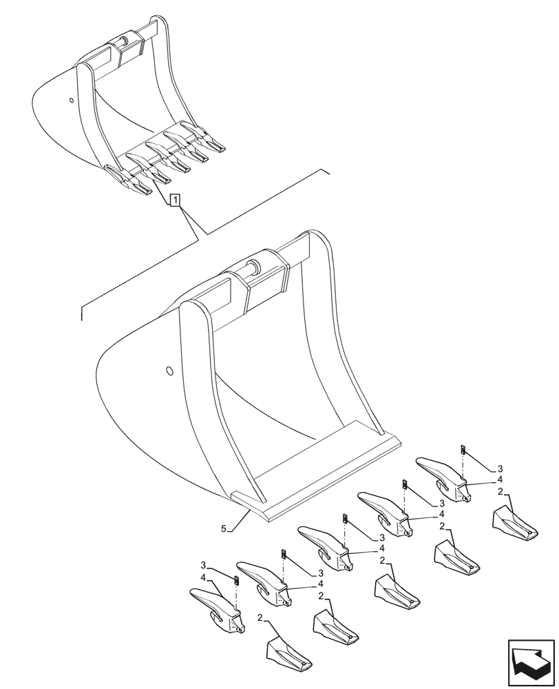 Схема запчастей Case CX75C SR - (84.100.009) - BUCKET (L=850MM), EU MODELS (84) - BOOMS, DIPPERS & BUCKETS