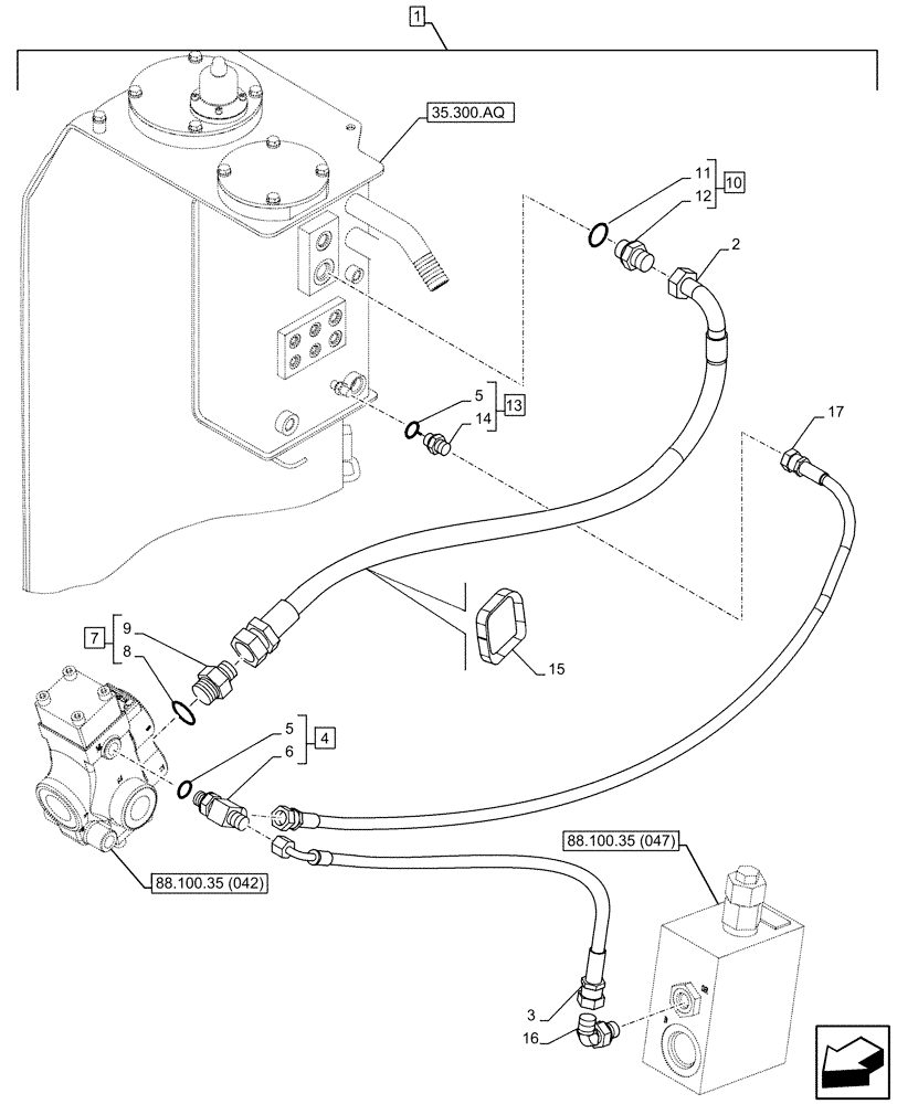 Схема запчастей Case CX160D LC - (88.100.35[046]) - DIA KIT, HAMMER CIRCUIT, HIGH FLOW, W/ ELECTRICAL PROPORTIONAL CONTROL, DIRECTIONAL CONTROL VALVE, LINE (88) - ACCESSORIES