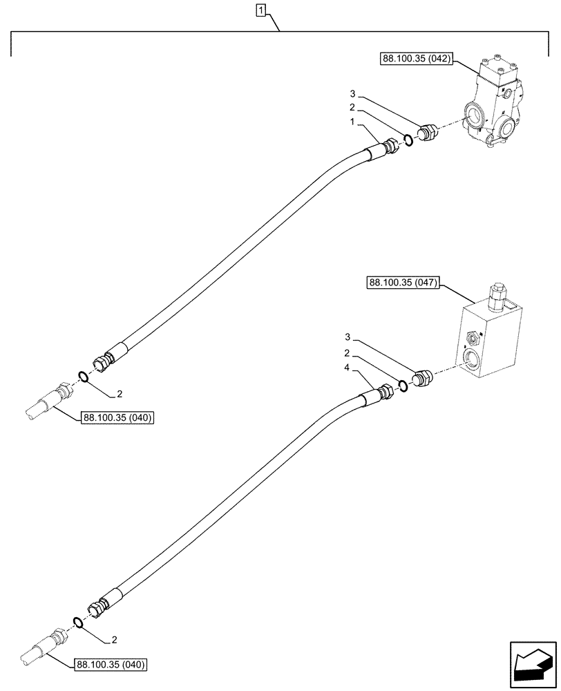 Схема запчастей Case CX160D LC - (88.100.35[041]) - DIA KIT, HAMMER CIRCUIT, HIGH FLOW, W/ ELECTRICAL PROPORTIONAL CONTROL, BOOM, LINE (88) - ACCESSORIES