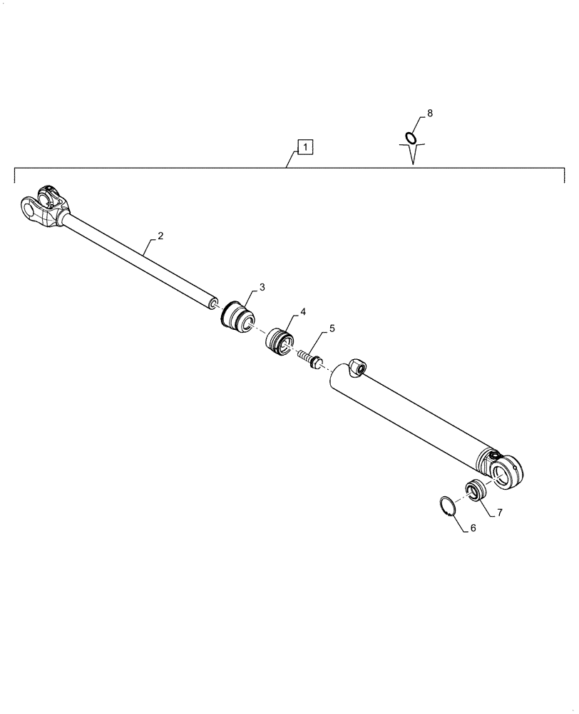 Схема запчастей Case 521F - (41.216.01[01]) - STEERING CYLINDER (41) - STEERING