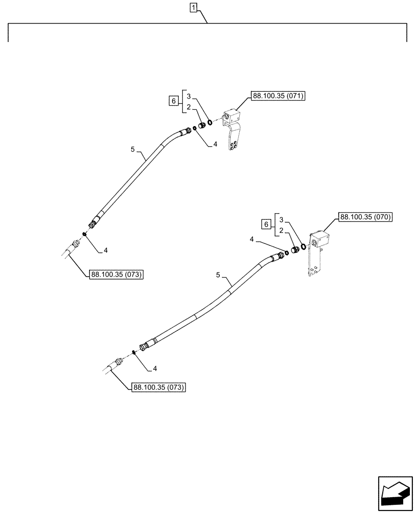 Схема запчастей Case CX250D LC LR - (88.100.35[072]) - DIA KIT, AUXILIARY CIRCUIT, SHEARS, W/ ELECTRICAL PROPORTIONAL CONTROL, BOOM, LINE (88) - ACCESSORIES