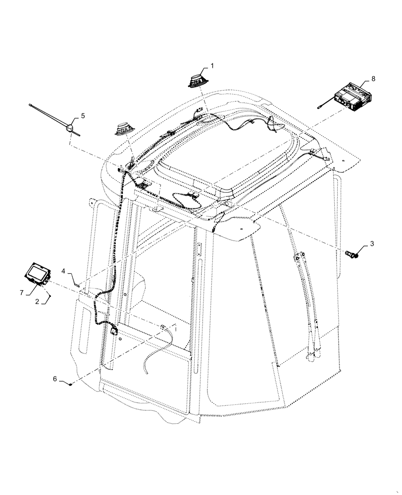 Схема запчастей Case 621F - (55.512.AA) - RADIO INSTALLATION (55) - ELECTRICAL SYSTEMS