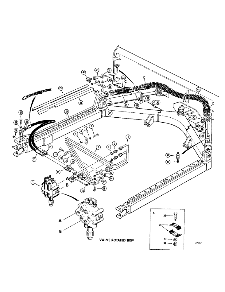 Схема запчастей Case 310G - (172) - POWER ANGLING DOZER HYDRAULICS, (ANGLE CIRCUIT) (07) - HYDRAULIC SYSTEM