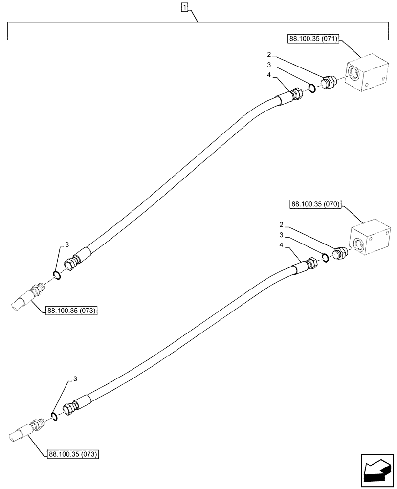 Схема запчастей Case CX160D LC - (88.100.35[072]) - DIA KIT, AUXILIARY CIRCUIT, SHEARS, W/ ELECTRICAL PROPORTIONAL CONTROL, BOOM, LINE (88) - ACCESSORIES