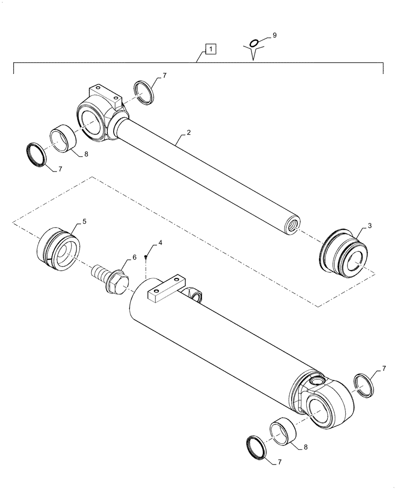 Схема запчастей Case 521F - (35.701.CB[03]) - TILT CYLINDER, XR (35) - HYDRAULIC SYSTEMS