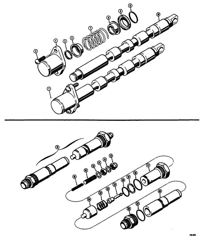 Схема запчастей Case W26B - (444) - L46162 LOADER CONTROL VALVE BUCKET CLAM SPOOLS (08) - HYDRAULICS